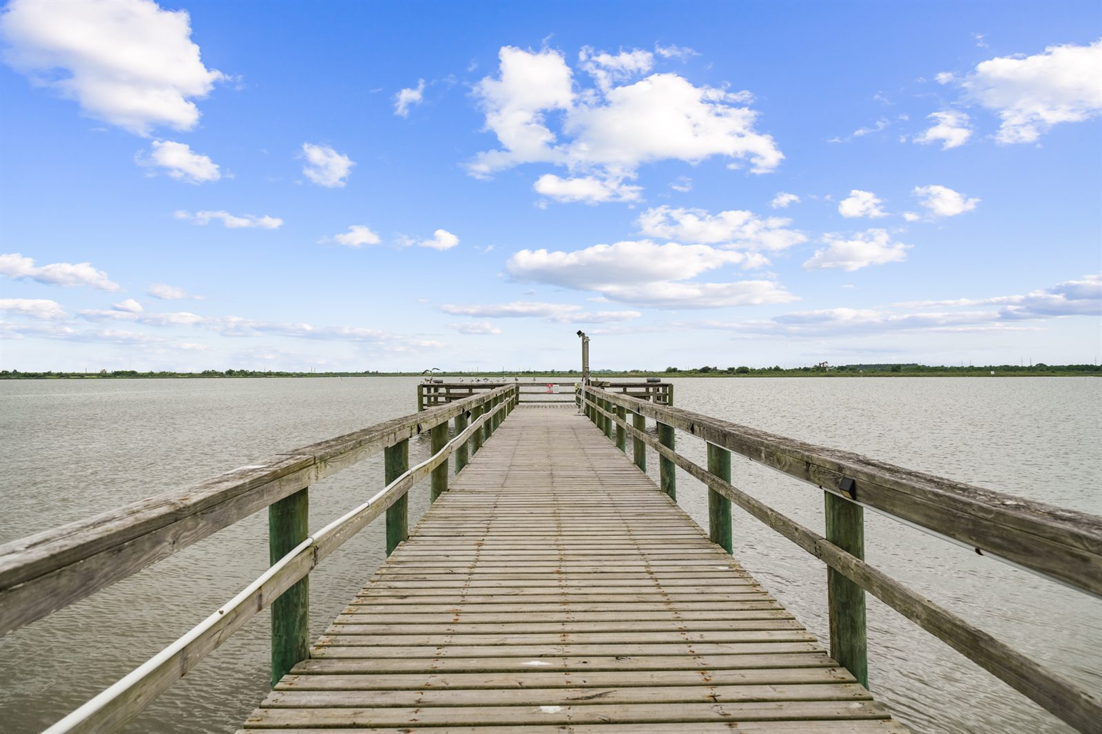 Lighted Wooden Fishing Boardwalk Extending 200+ Feet into Dickinson Bayou
